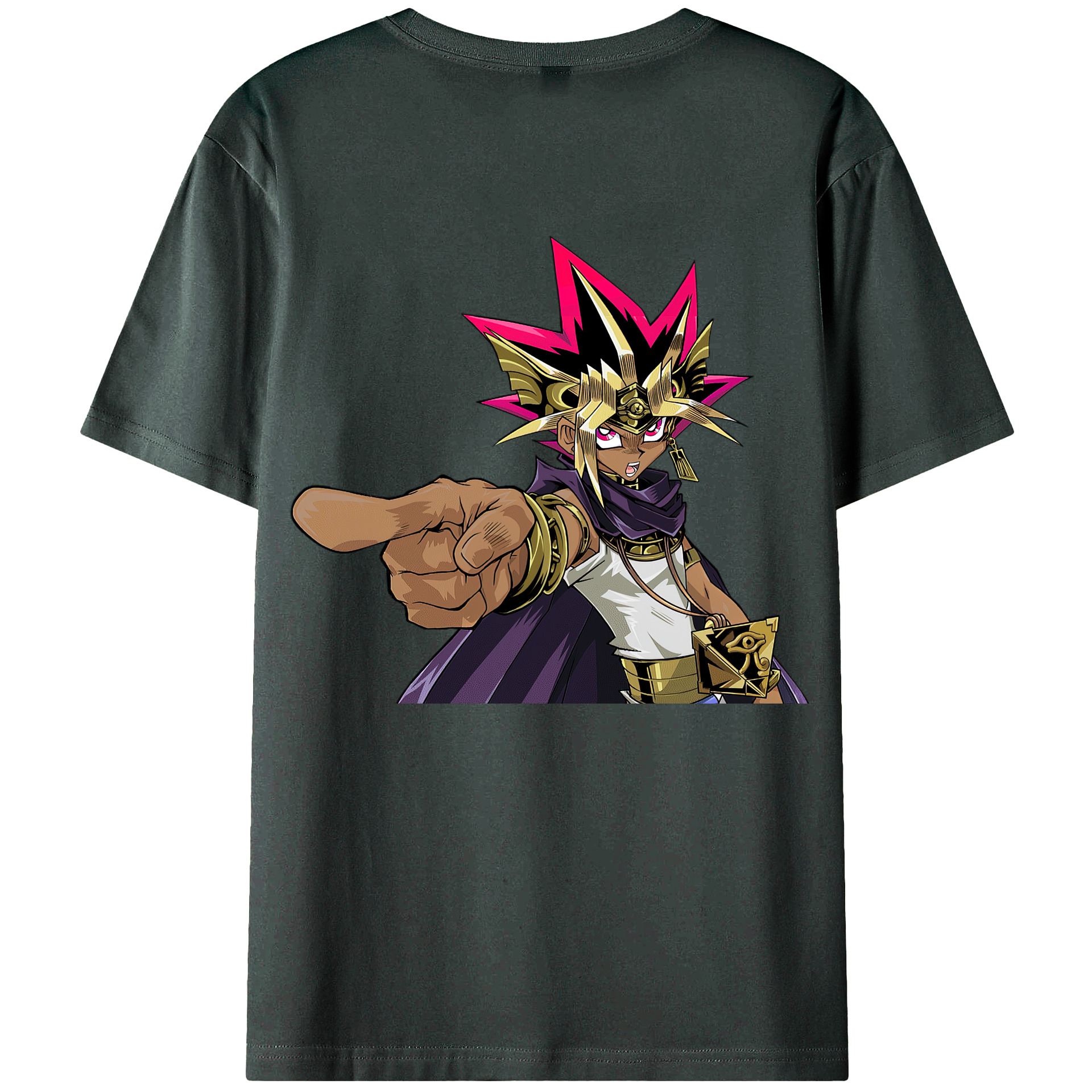 （画像用） 遊☆戯☆王 Yu-Gi-Oh! 綿100％ メンズ半袖Tシャツ（バックプリント） 通気性